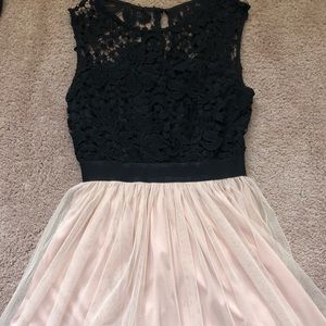Black Lace and Soft Pink Dress